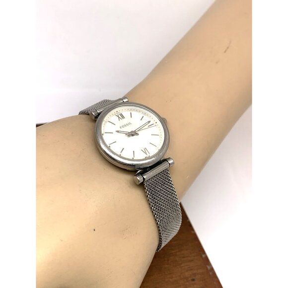 Fossil Women\'s Watch ES4432 Carlie Quartz Mother of Pearl Dial Silver Steel 28mm main image 6